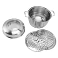 thumbnail image 2 of Stainless Steel Steamer Pot, Multipurpose Steaming Pot Cookware with Lid, Handle, Metal Cooking Steam Soup Pot Stock Pot for Vegetable Dumpling Food Stews Pasta, 2 of 7