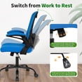 thumbnail image 4 of BestOffice Ergonomic Home Office Chair, Executive Computer Task Chair with Lumbar Support & Flip-Up Armrests, Rolling Swivel Design, Blue, 4 of 7