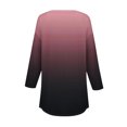 thumbnail image 5 of SwiftWear T-Shirts pour Femmes Mode Tendance Col Rond Manches Mi-Longues T-Shirt Couleur Dégradée Décontracté Ample Hauts Basiques, 5 of 5