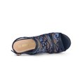 thumbnail image 4 of BLISSFUL STEP Chaussures pour Femmes à Bout Ouvert à Plateforme avec Lacets Sandales Compensées Bleu Foncé 9, 4 of 7