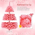 thumbnail image 4 of Patiojoy Pink Christmas Tree 4.5 Ft Xmas Decoration Tree w/ 348 Snow Flocked PVC Tips & Metal Stand, 4 of 10