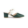 thumbnail image 3 of BLISSFUL STEP Mules pour Femmes Bout Pointu Bride à Boucle Talon Bloc Chaussures à Enfiler Vert Blanc 9, 3 of 7