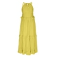 thumbnail image 4 of fatyb Robe d'Été 2025 pour Femmes Sans Manches à Volants à Étages Robe Maxi Fluide Décontractée Longue pour la Plage, 4 of 6