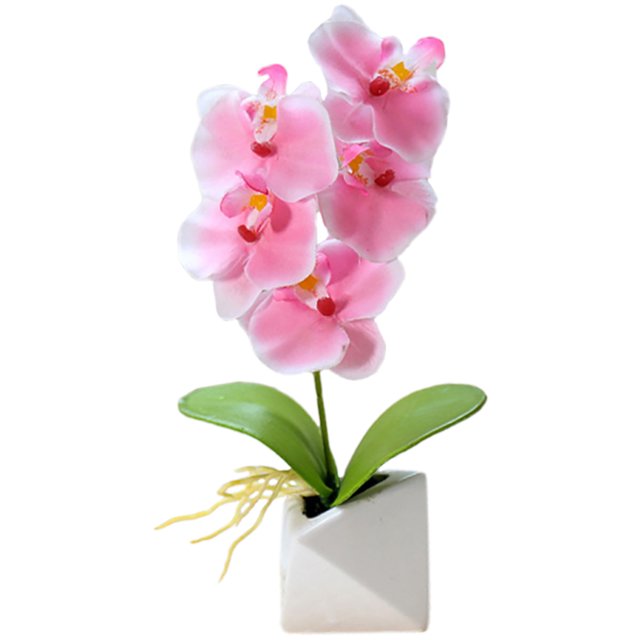 Artificial Orchid Flower Potted Silk Fake Phalaenopsis Flower Home Wedding Decor