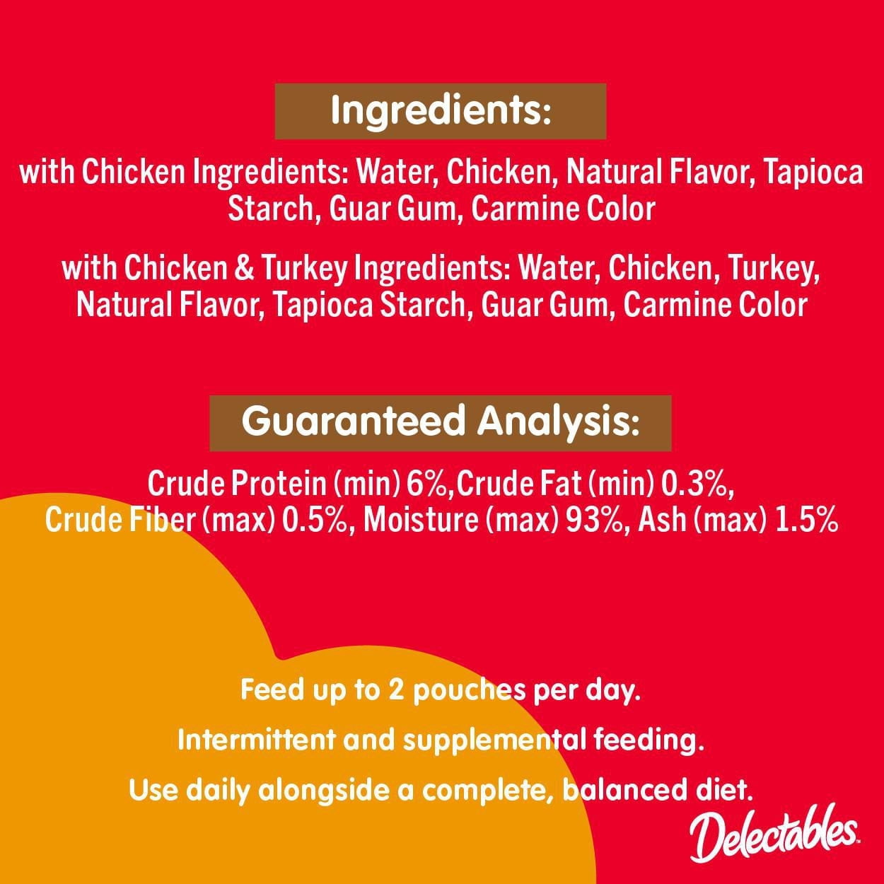 Delectables Sauce Sans Fruits de Mer Poulet, Poulet & Dinde Lot de 12 Gâteries à Lécher pour Chats