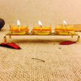 thumbnail image 2 of Transemion Candle Holder Candlestick Ghee Lamp Menorah Meditation for Study Restaurant Gold 16×5×3cm 1Set, 2 of 6