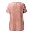 thumbnail image 4 of Innerwin T-Shirt Col en V Femmes Hauts Plage Couleur Unie Tee Ample Rose P, 4 of 7