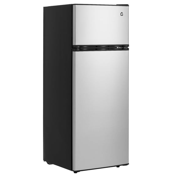 7.5 Cu.Ft Mini Fridge with Freezer for Bedroom Office or Dorm with Adjustable Remove Glass Shelves Compact Refrigerator, 3.1 cu ft, Stainless Steel