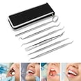 thumbnail image 1 of Dental Tools Set Dental Floss Picks Teeth Tartar Scraper Mouth Mirror for Personal Use Teeth Kit 6 PCS, 1 of 10