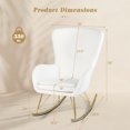 thumbnail image 3 of Gymax Nursery Rocking Chair w/ Curved Backrest & Armrests Detachable Seat Cushion, 3 of 9