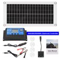 thumbnail image 4 of Mistaha 20W Solar Panel Kit with IP6 Waterproof 12V Dual USB Output Battery Panel Controller including 300W 40A PWM Controller/2 Crocodile Clips/4 Suction Cups/1 Car Charger - Ideal for Car, Yacht,, 4 of 6