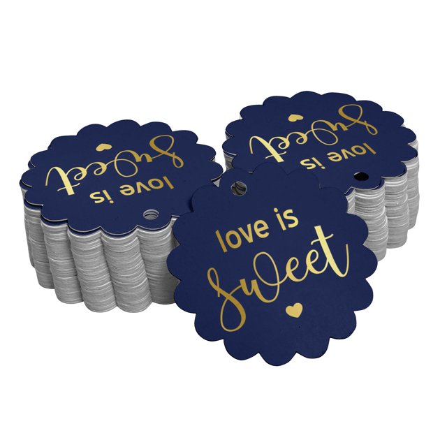Inkdotpot 50 Pack Love Is Sweet Wedding Favor Paper Tags Craft Real Gold Foil Hang Tags