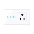 thumbnail image 1 of Mistaha 95- Wi-Fi Smart Wall Outlet with 3 Gang Touch Light Switch Smart Life APP Remote Control, Voice Control, Touch Control Compatible with Assistant Wi-Fi Smart Switch Plug Outlet Standard, 1 of 8