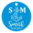 thumbnail image 1 of 100 Pcs Initiale Personnalisée avec Ancre Cadeau de Faveur de Mariage Papier Tags Fait sur Mesure Rond Hang Tags, 1 of 1