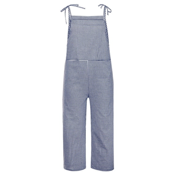 HJYCHN Womens Overalls Striped Casual Loose Fit Adjustable Strap Sleeveless Harem Wide Leg Bib Jumpsuit Jumpsuit Overalls for Women L