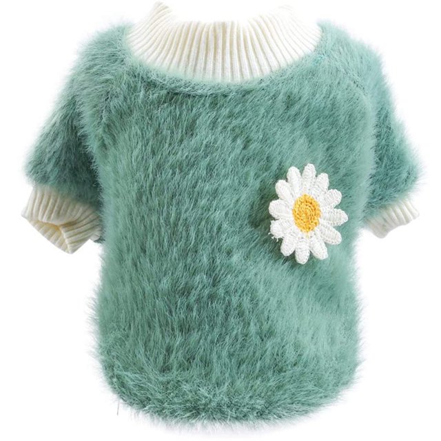 Kcodviy Sweaters Sweater Flowers Dog Sweatshirts for Small Dogs Neck Small Round Style Dog Clothes for Large Dogs for Dogs Girl Pet Small Dog Winter Sweaters Clothes