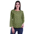 thumbnail image 1 of Moomaya Printed Button Placket Full Sleeve Top Round Neck WoMen's Casual Summer Tunic, 1 of 5