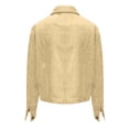 thumbnail image 4 of Timegard Button down Shirts for Women Cropped Long Sleeve Jackets Fall Solid Color Casual Loose Tops, 4 of 8