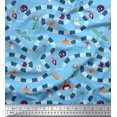 thumbnail image 1 of Soimoi Rayon Fabric Spider Web,Bat & Ghost Halloween Print Fabric by The Yard 42 Inch Wide, 1 of 3