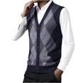 thumbnail image 4 of RKSTN Mens Cardigan Sweater Wool Blend Button Up Color Block Stylish Sleeveless V Neck Versatile Cardigan Knit Sweater Vest Coat Spring Fall Style, 4 of 8