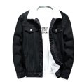 thumbnail image 2 of EGNMCR Vestes pour Hommes Hommes Décontracté Veste Unie Épaisse Plus Polaire Veste à Col Rabattu Manteau à Poches, 2 of 8