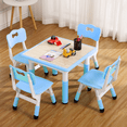 thumbnail image 4 of Ensemble Table et Chaises pour Enfants, Bureau pour Enfants à Hauteur Réglable avec 4 Chaises pour 2 à 10 Ans, Table d'Arts Multi-Activités pour Enfants avec Plateau pour Graffiti et Pattes Antidérapantes pour Salles de Classe, Garderies, Maison, 4 of 7