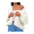 thumbnail image 2 of Gupgi Women Sweater V Neck Cable Knit Cardigan Contrast Color Jumper Pullover Winter Tops, 2 of 9