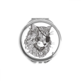thumbnail image 1 of Chat Humain Peinture Oeil Main compact Miroir Rond portable Poche Verre, 1 of 3