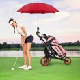thumbnail image 3 of Gymax 3-Wheel Foldable Golf Push Pull Cart Trolley w/ Adjustable Handle Red, 3 of 10