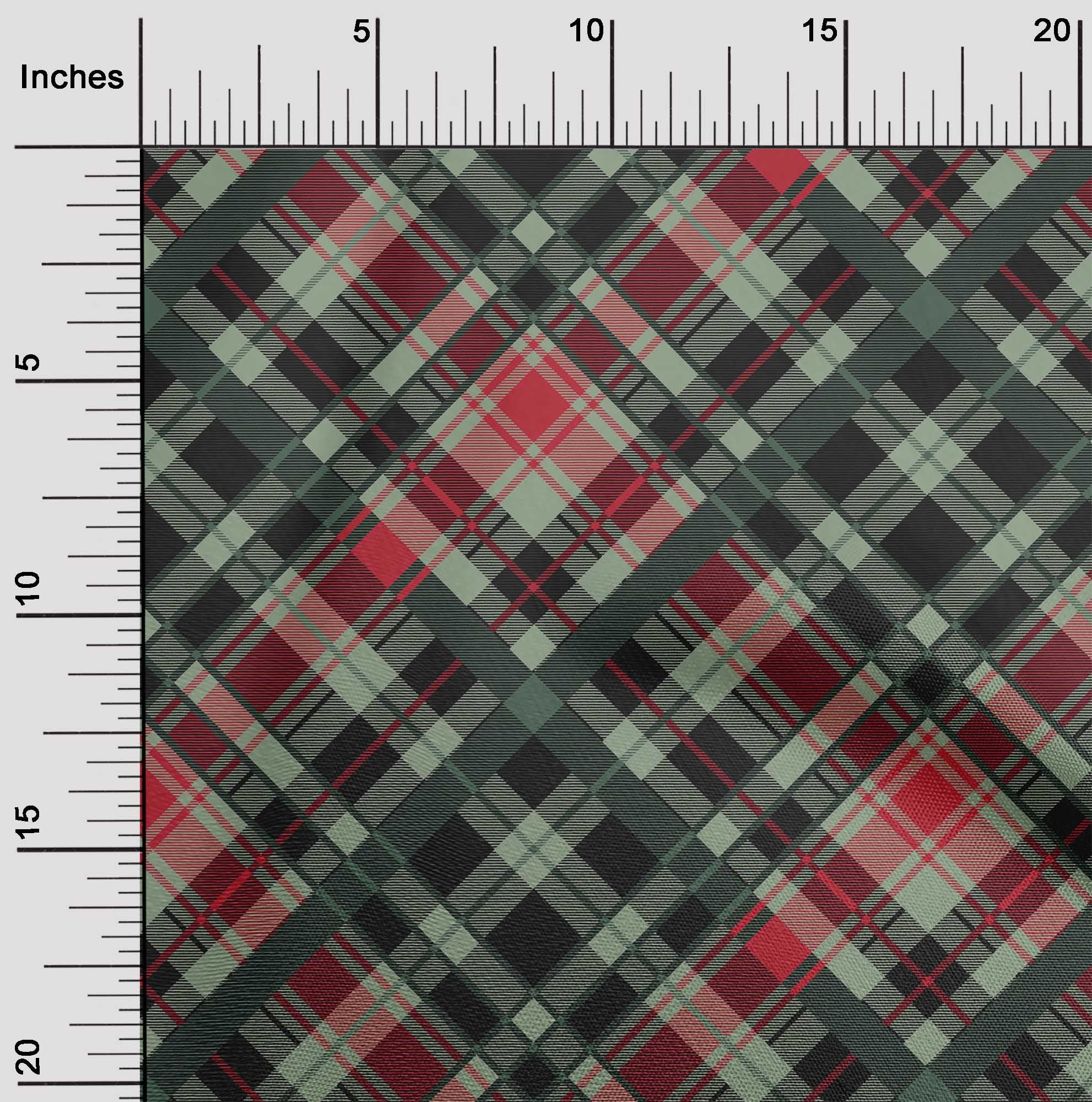 oneOone Silk Tabby Fabric Tartan Check Fabric Prints By Yard 42 Inch Wide