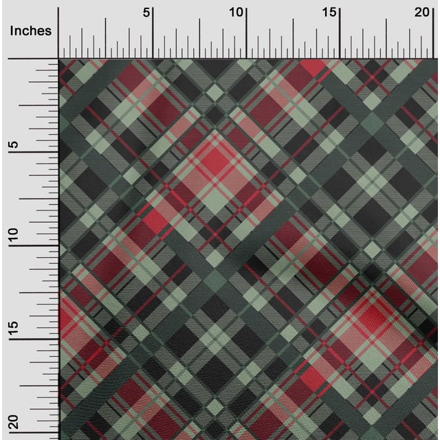 oneOone Cotton Poplin Fabric Tartan Check Printed Fabric 1 Yard 56 Inch Wide