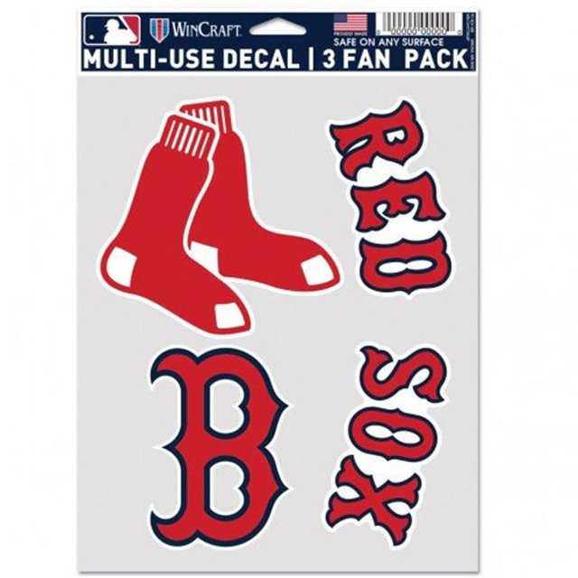 Wincraft 9416606924 MLB Boston Red Sox Autocollant Ventilateur Multi-Usage - Lot de 3
