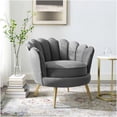 thumbnail image 2 of Heavenly Collection Lot de 2 Fauteuils d'Appoint Velours pour Salon Chambre Coiffeuse, Gris, Style Glamour, 2 of 9
