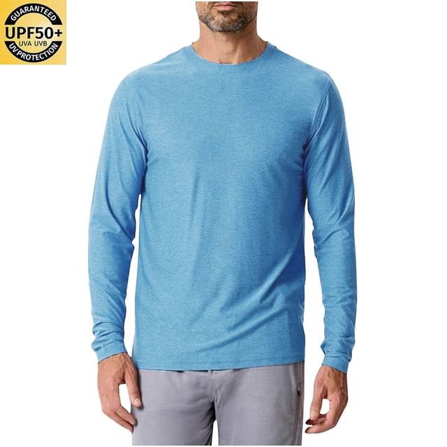 Pitauce Men's UPF 50+ Swim Shirt Rash Guard Long Sleeve Quick Dry Lightweight SPF Sun UV Protection Shirts for Hiking Fishing Running