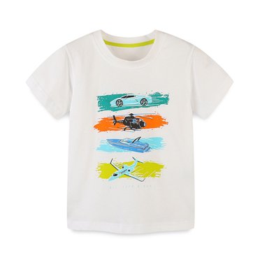 QUDDERR T-Shirt en Coton pour Bébé et Tout-Petit Garçon Été Hauts Garçon Dessin Animé 2-8 Ans T-Shirts Garçon Impression Dessin Animé
