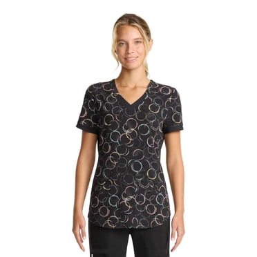 Scrubstar Collection Mode – Haut d’uniforme médical pour femmes à encolure en V, imprimé Bulles perlées, tailles XS à 3XL