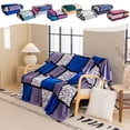 thumbnail image 1 of Sentmoon Soft Blankets and Throws Throw Blanket Checkered Fleece Printed Blanket With Drawstring Flannel Milk Fleece Coverlet Double Dormitory Bed Sheet for Travel, Airplanes, and Car Rides, 1 of 9