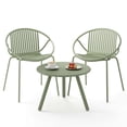 thumbnail image 2 of Costway 3 Pieces Bistro Set All Weather PP Patio Conversation Set with Round Coffee table Green, 2 of 10