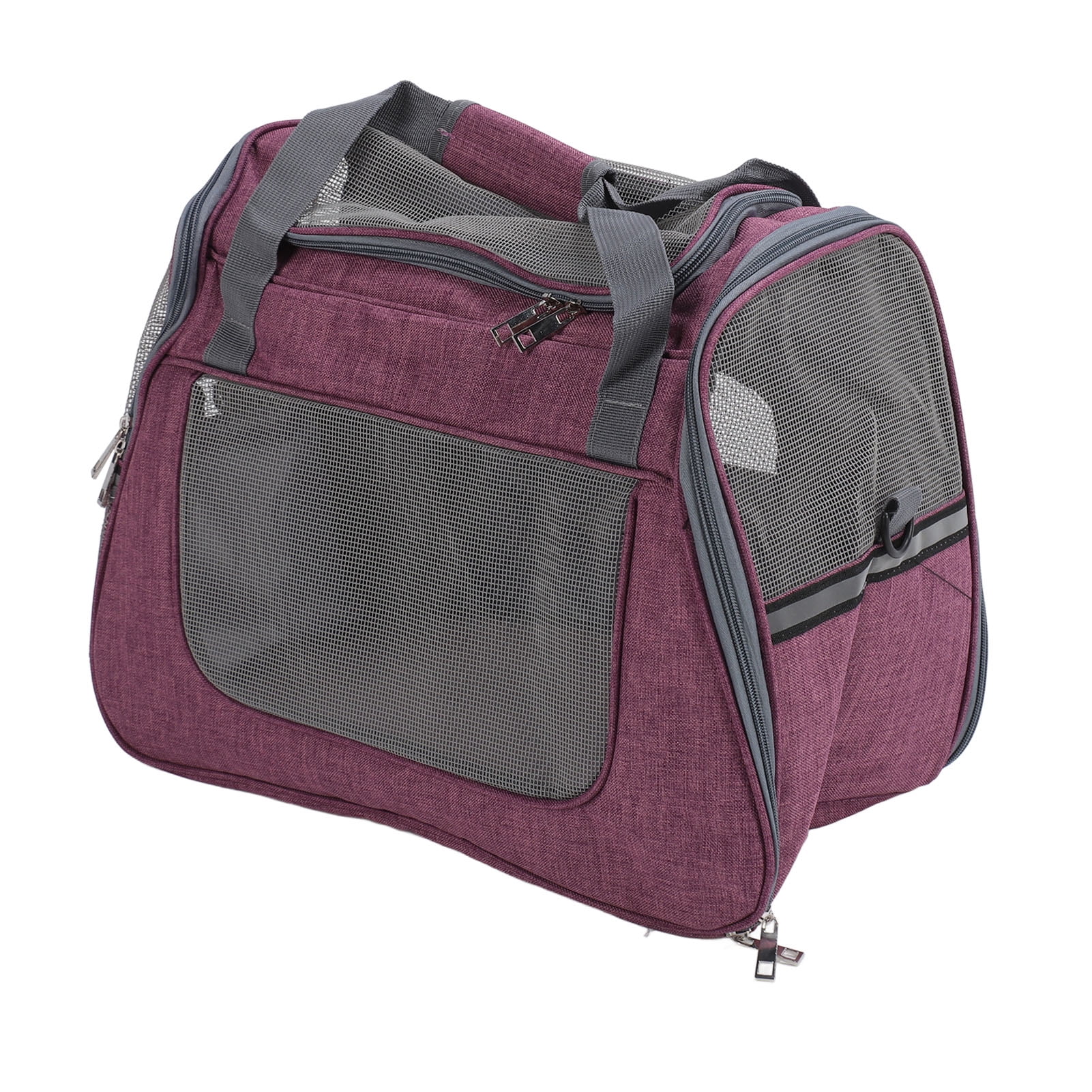 Cat Carrier, PVC Scratch Resistant Mesh Waterproof Breathable Pet Carrier Bag  for Shopping for Camping Rose Red