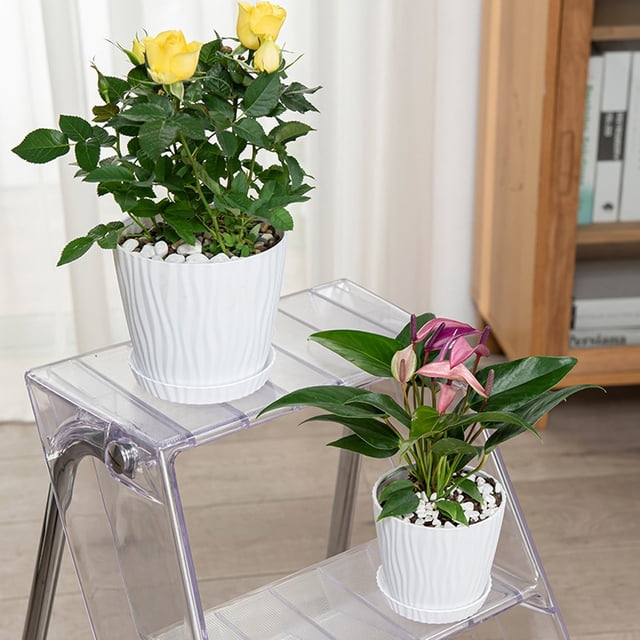 Baohd Space-efficient Planters For Small Spaces Indoor And Outdoor Easy To Maintain light gray S pot+S tray 1Set