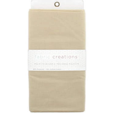 FABRIC CREATIONS Polycotton 65/35 Pre-Cut Fabric, Ecru