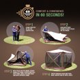thumbnail image 4 of CLAM Quick-Ensemble Pavillon 12,5 x 12,5 Pieds Abri de Camping Extérieur Portable, Brun (Utilisé), 4 of 12