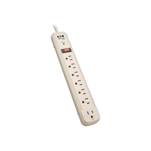 Eaton Tripp Lite Series Bande de puissance du protecteur de surpression TL P74 Pays 120V Angle Rt 7 Sortie 4' Cord - Protecteur de surpression - 15 A - AC 120 V - 1.8 kW - connecteurs de sortie: 7 - pour P/N: CLAMPUSBLK, CLAMPUSW