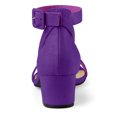 thumbnail image 3 of BLISSFUL STEP Sandales à Talon Épais pour Femmes avec Bride à la Cheville Violet 6, 3 of 6