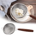 thumbnail image 1 of EGNMCR Kitchen Gadgets, Kitchen Accessories, Kitchen Utensils, Kitchen Tool 304 Strainer Stainless Steel Kitchen Gadget Wooden handle strainer, 1 of 5