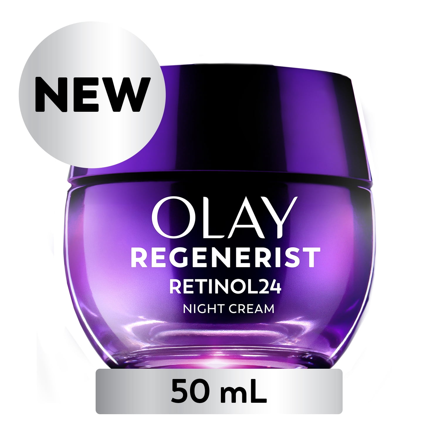 Crème Pour Le Visage Olay Rétinol 24, Hydratant De Nuit Anti-Âge, Sans Parfum, Non Gras, Anti-Rides, Lisse Les Ridules, Raffermissant, Soins De La Peau Hydratants – Peptides, Glycérine, 50 mL