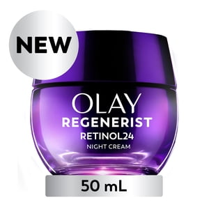Olay Retinol 24 Face Cream, Anti-Aging Night Moisturizer, Fragrance-Free, Non Greasy - Anti-Wrinkle, Smooth Fine Lines, Tightening, Hydrating Skin Care - Peptides, Glycerin, 50 mL