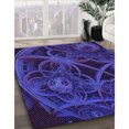 thumbnail image 3 of Ahgly Company Tapis d'Intérieur Lavable en Machine Carré Transitionnel Bleu Minuit, 5 Pieds Carré, 3 of 7