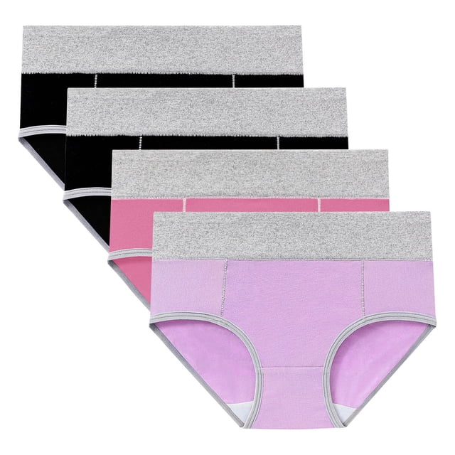 Culottes Menstruelles pour Femmes, 4 Pcs, Réutilisables, Anti-Fuites, Grande Taille, Culottes de Protection Post-Partum