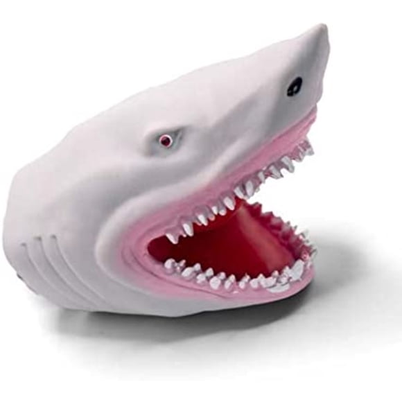 Marionnettes à Main Requin Monde en Caoutchouc Souple Réaliste Jouet de Théâtre pour Enfants